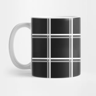 Black with Grey Squares Grid Mug